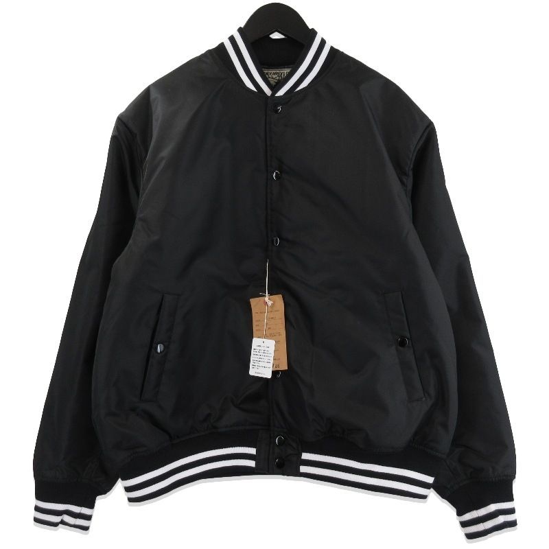未使用 ANDFAMILYS アンドファミリー スポーツジャケット JK-2510825 Nylon Sports Jacket スタジャン ブラック 黒 L 71015840