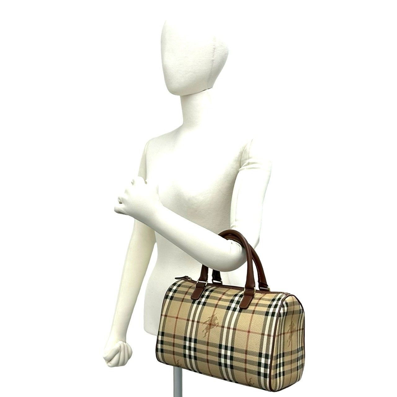 極 美品 BURBERRY バーバリー ノバチェック シャドーホース 柄 レザー