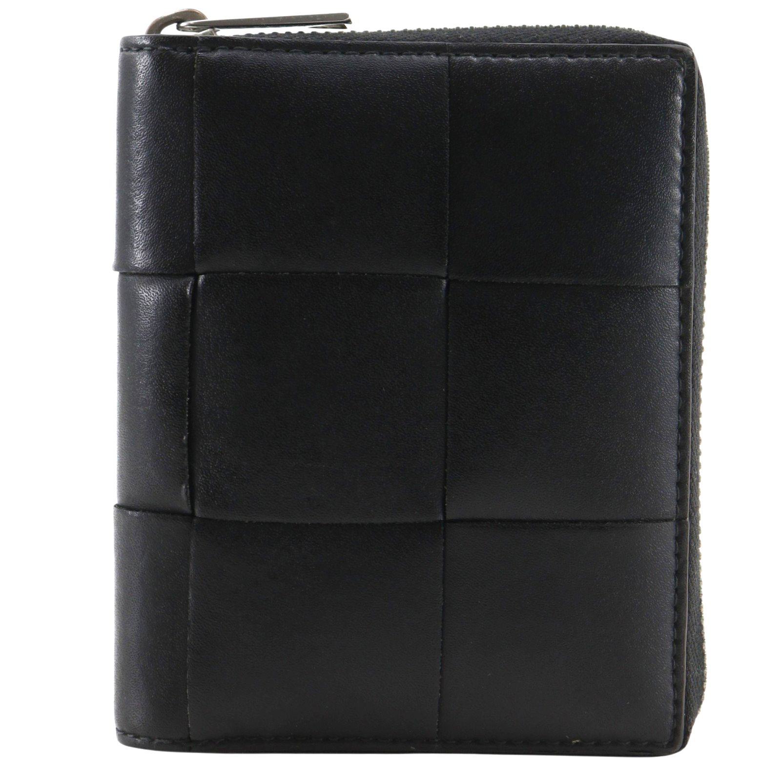 【BOTTEGAVENETA】ボッテガヴェネタ カセット イントレチャート カーフ 黒 ユニセックス 二つ折り財布 24,360円
