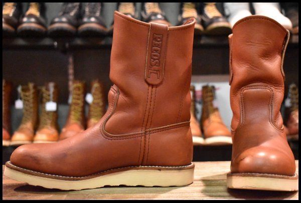 【6D 良品 08年】レッドウィング 8866 ペコス 赤茶 オロラセット クッションソール ブーツ redwing pecos HOPESMORE【GE496】