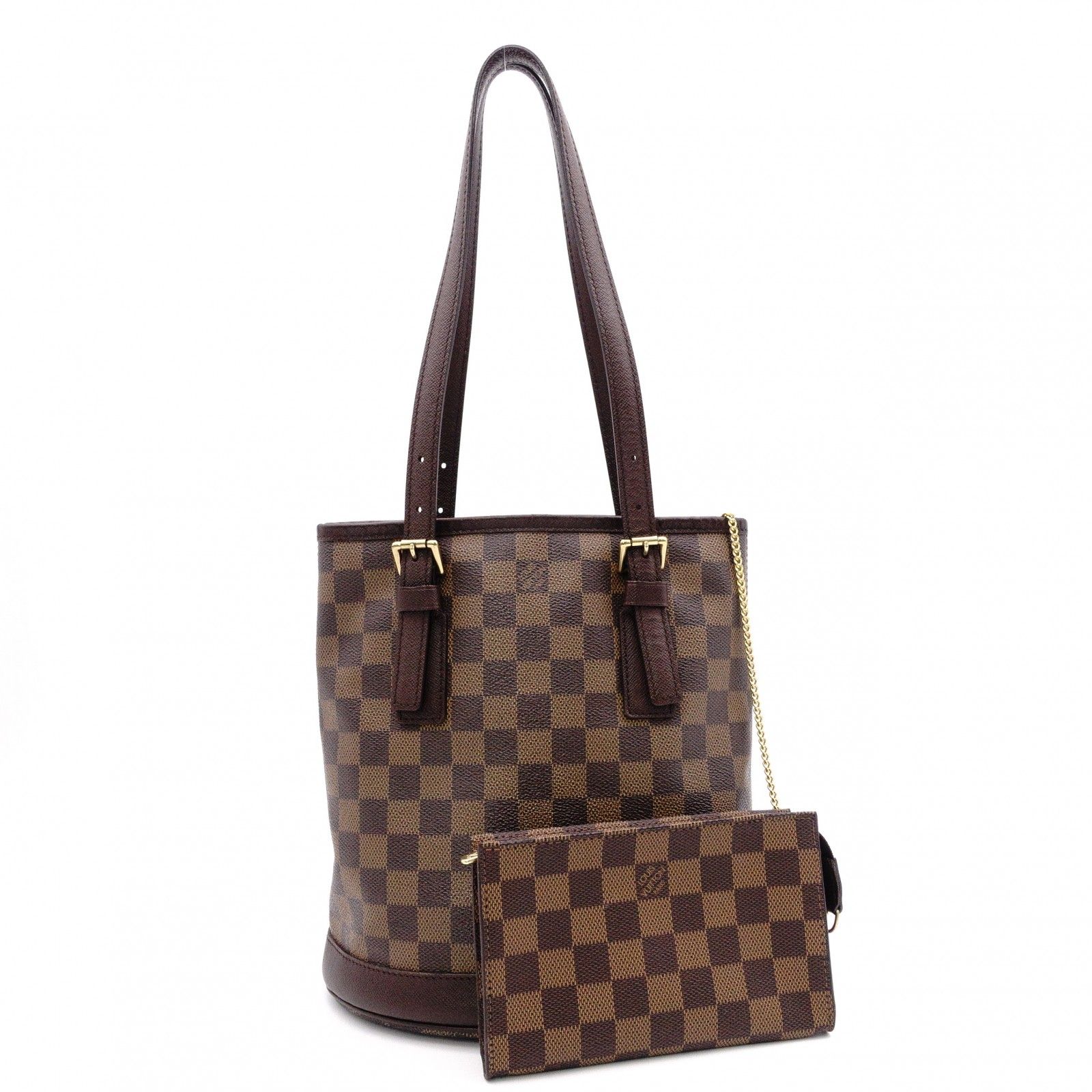 LOUIS VUITTON ルイヴィトン マレ ダミエエベヌ ショルダーバッグ PVC レザー ブラウン系 トートバッグ