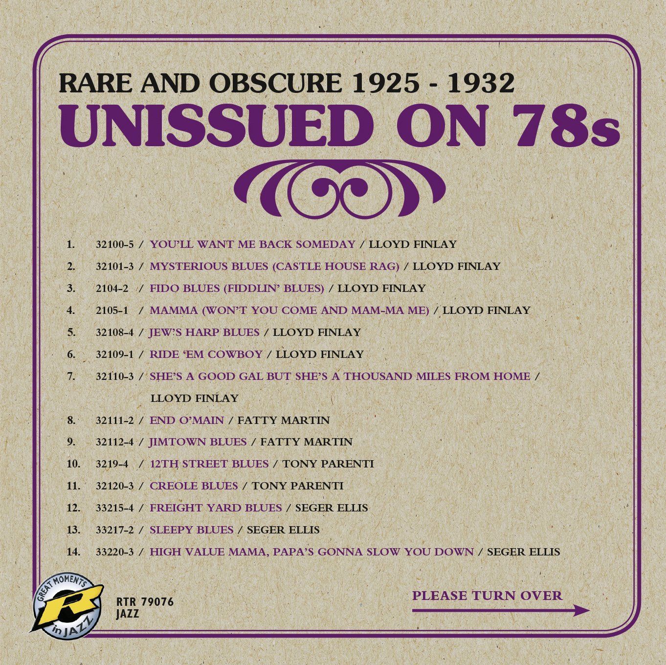 【CD】Unissued on 78.4