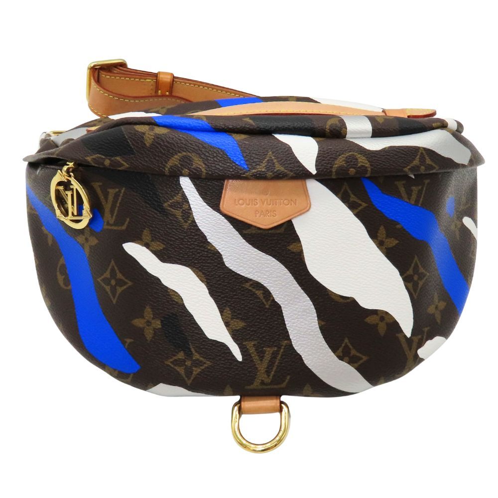 【中古】LOUIS VUITTON ルイヴィトン M45106 バムバッグ ブルー ホワイト モノグラムキャンバス ウエストポーチ ボディバッグ クロスボディ ベルトバッグ ワンショルダー 2WAY A2602353【無料ギフトラッピング承ります】