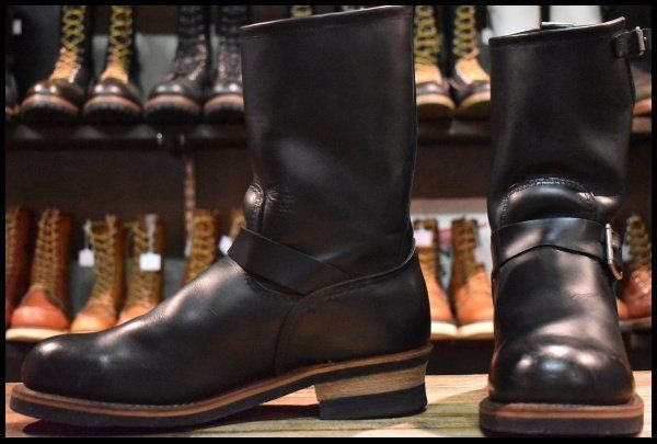 【10D 良品 PT99プリント 旧シルエット 04年】レッドウィング 2268 エンジニア 黒 ブラック スチールトゥ ブーツ redwing HOPESMORE【GE499】