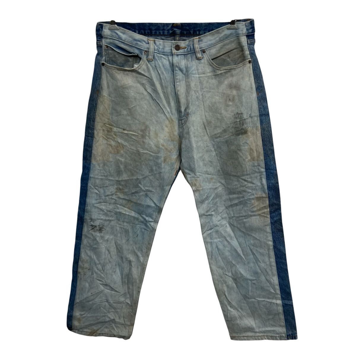 Levi's ドッキング デニムパンツ W36 ブルー×ライトブルー リーバイス ジップアップ ゴールデンサイズ カスタム アメカジ デニム 2603-248