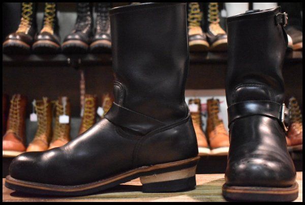 【9D 良品 旧シルエット 06年】レッドウィング 2268 エンジニア 黒 ブラック スチールトゥ ブーツ redwing HOPESMORE【GE501】