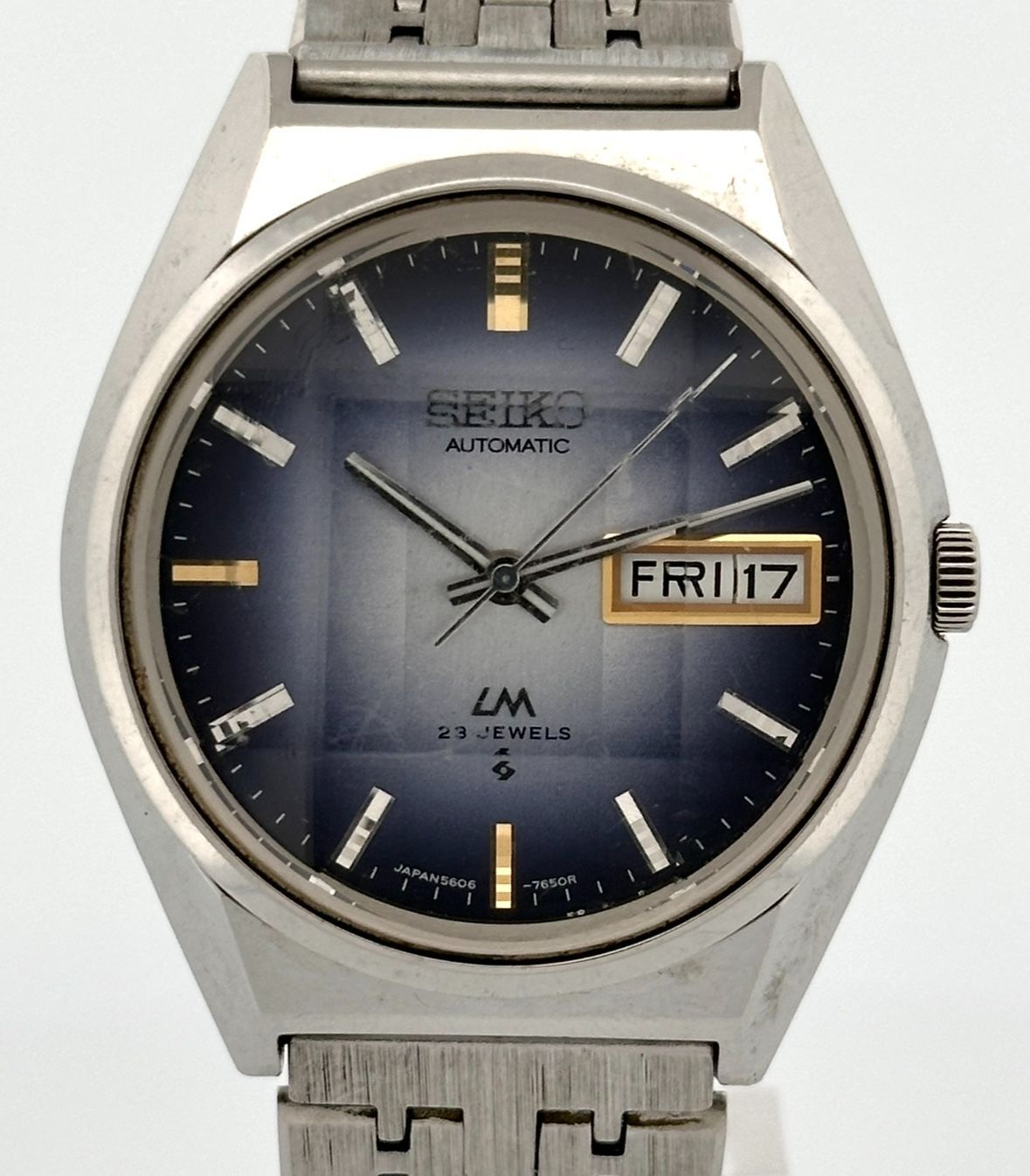 SEIKO セイコー ロードマチック 自動巻 腕時計 アナログ 5606-7310 グラデーション文字盤 ブルー系