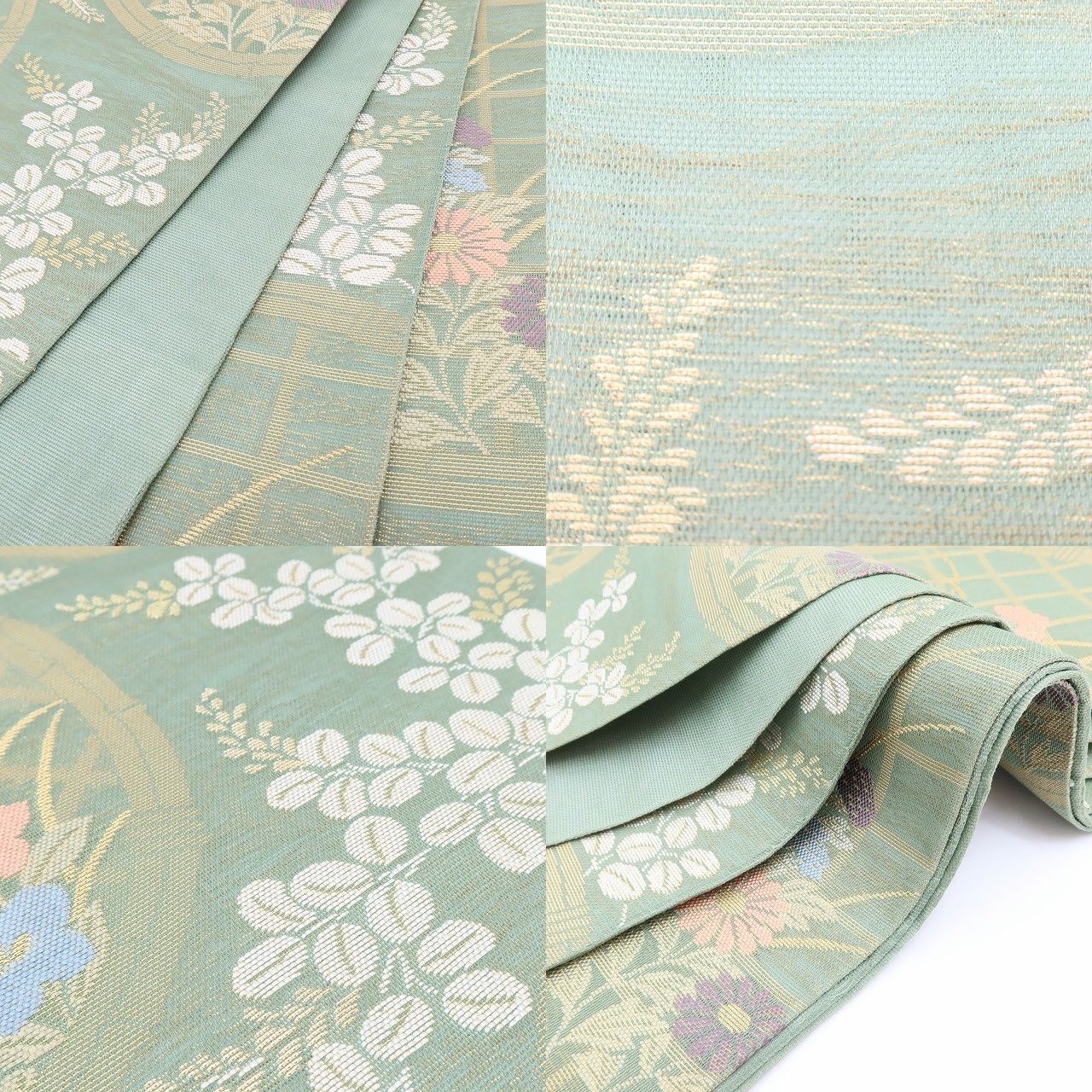 百華❀Y5014◇美品 正絹 夏着物 紗 菊 桔梗 萩 夏袋帯 - メルカリ