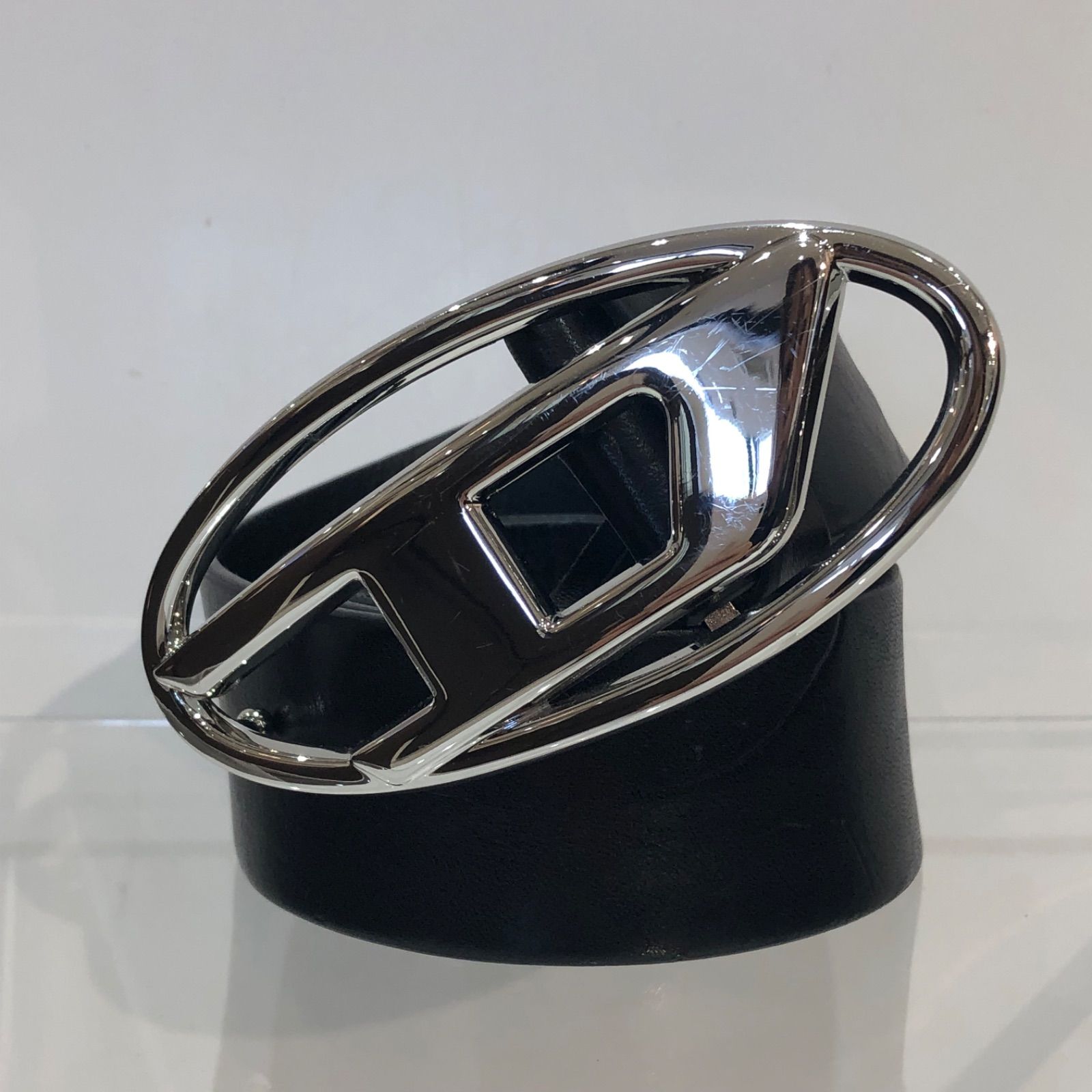 松前378 DIESEL ディーゼル　ベルト　B-1DR　ロゴプレート　メタル×レザー　ブラック　メンズ　レディース　ユニセックス　ファッション小物　松前R56号店
