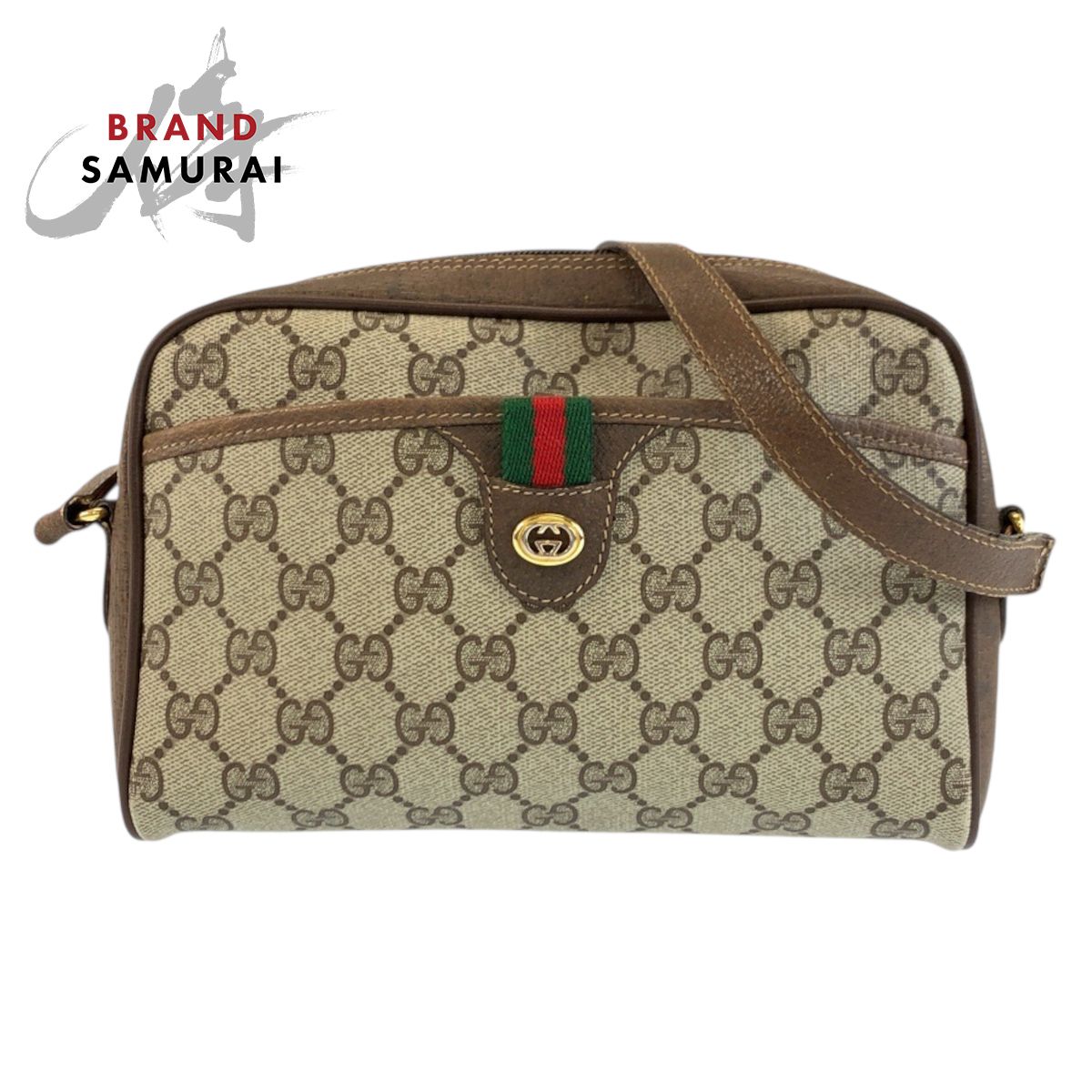 GUCCI グッチ ヴィンテージ シェリーライン ベージュ GGスプリームキャンバス 116 02 089 ショルダーバッグ ポシェット レディース 602275【中古】