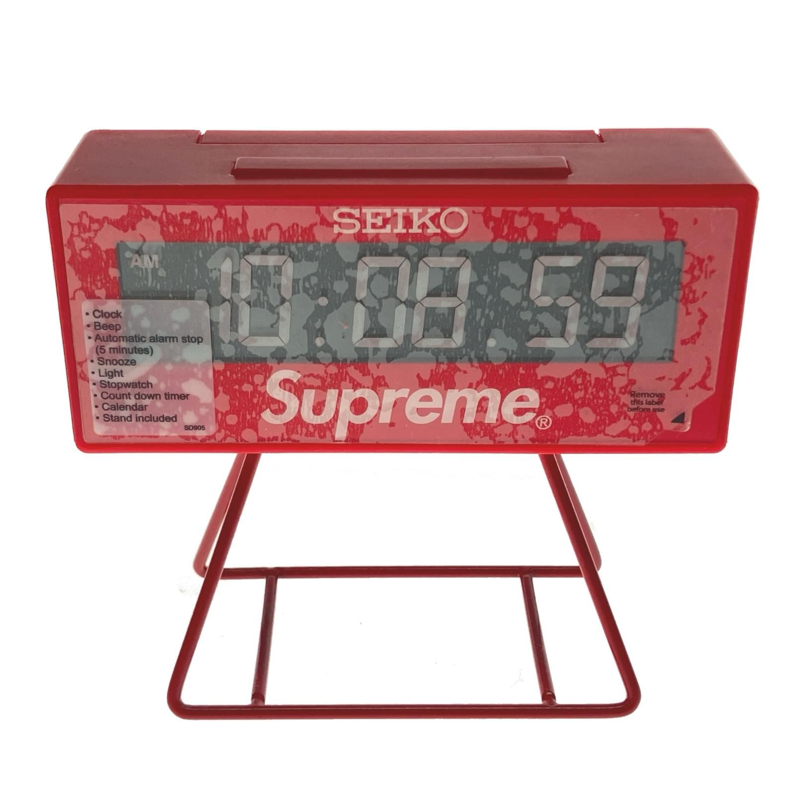 Supreme SEIKO デジタルアラーム時計 QHL905RL レッド supreme 21ss Seiko Marathon Clock デジタルアラーム時計 Red