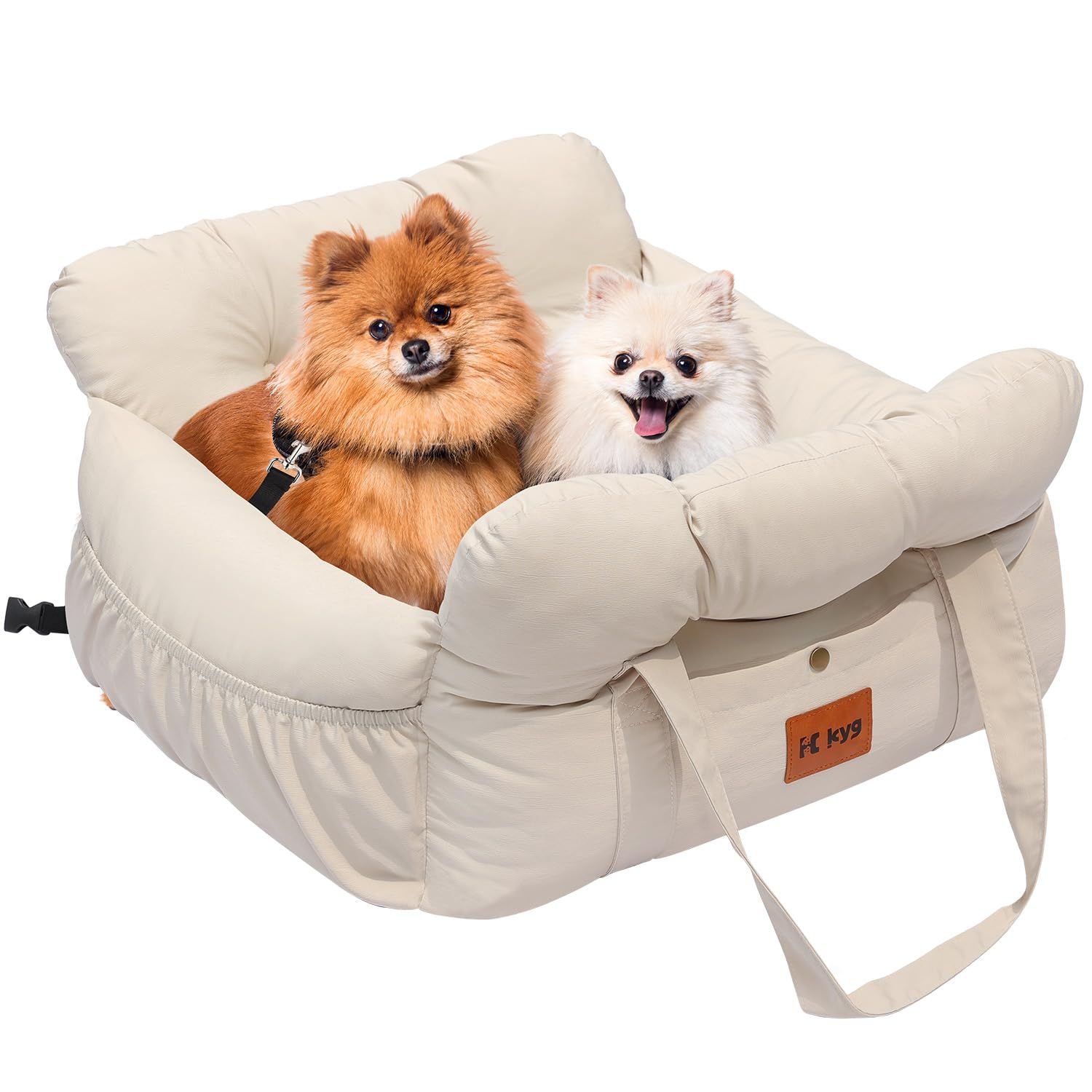 KYG ドライブベッド 犬用 ドライブボックス ペットキャリー 飛び出し防止リード付き ペットソファ 中小型犬 カー用品 助手席 後部座席 Lサイズ 10KGas e7c15143