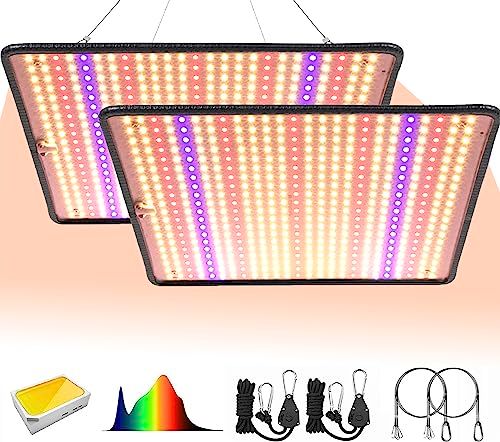 GREENSINDOOR 植物育成ライト LED 36W 超薄型 500LEDs フルスペクトル 室内栽培 観葉 水耕栽培 多肉 育成用 LED パネル 栽培 吊り下げアクセサリー付きas eb40dd99