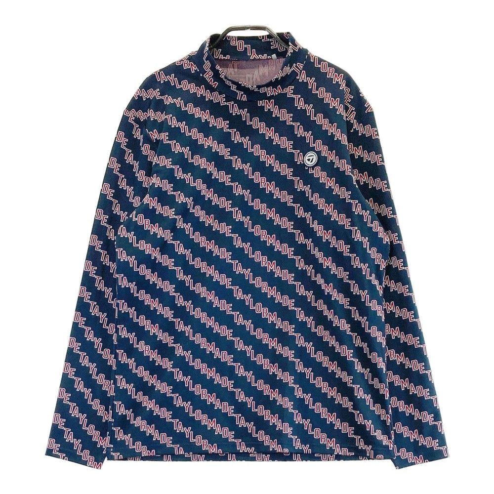 サイズ：O TAYLOR MADE テーラーメイド ハイネック長袖Tシャツ 総柄 ネイビー系 [240101467561] ゴルフウェア メンズ ストスト
