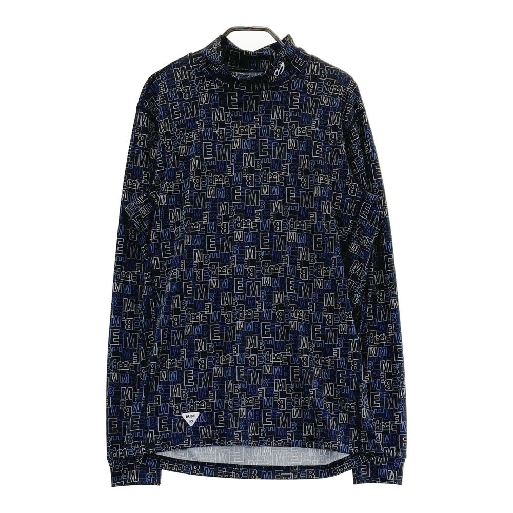 サイズ：5 MASTER BUNNY EDITION マスターバニーエディション ハイネック 長袖Tシャツ ロゴ総柄 ブラック系 [240101577442] ゴルフウェア メンズ ストスト