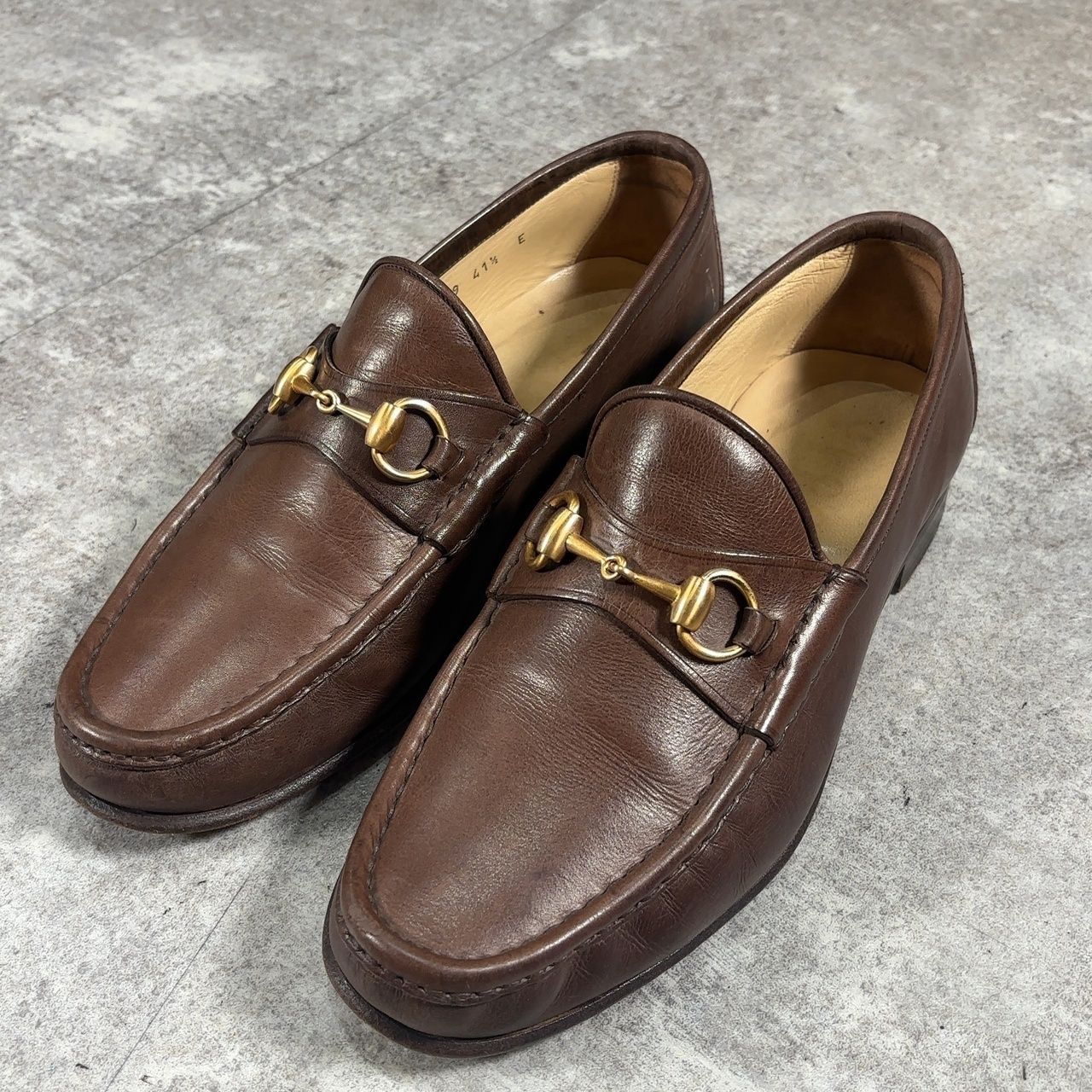 GUCCI グッチ OLD GUCCI / ITALY製 Brown ホースビットローファー 41