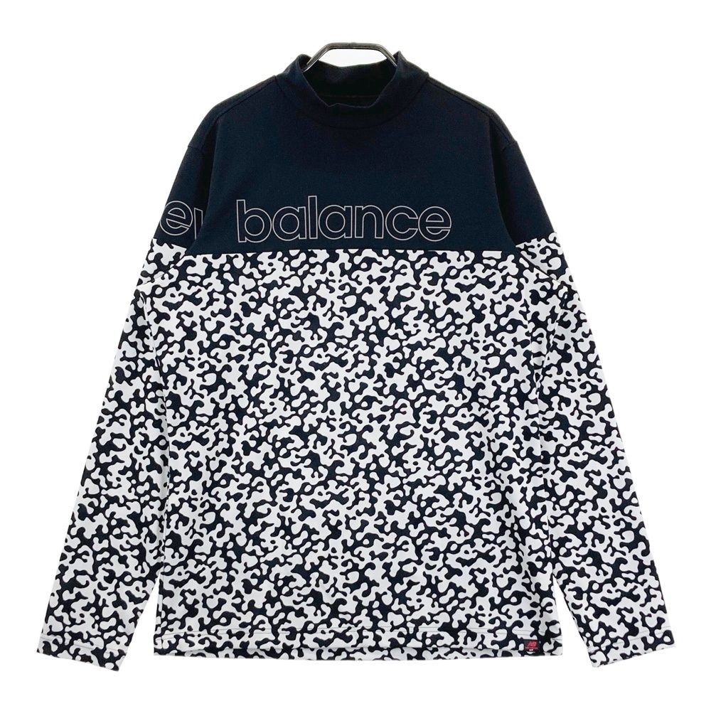 サイズ：6 NEW BALANCE GOLF ニューバランス デザイン切替 ハイネック長袖Tシャツ 総柄 ブラック系 [240101583778] ゴルフウェア メンズ ストスト