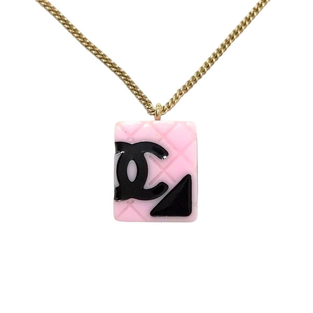 シャネル CHANEL カンボンライン 05C ココマーク ネックレス GPg ピンク【中古】 42,120円
