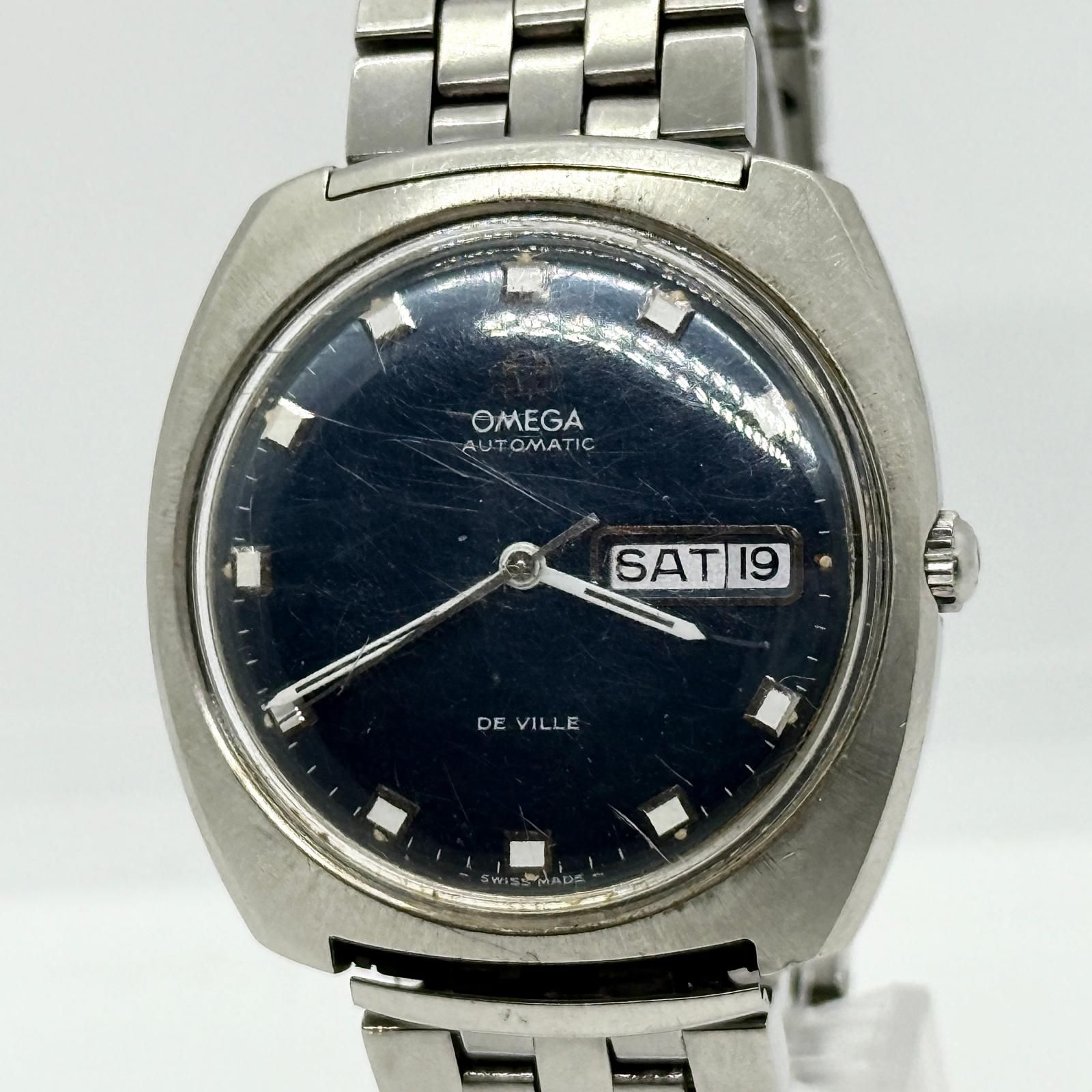 OMEGA オメガ DE VILLE デヴィル ジャンク品 166.053 ネイビー AT メンズ 腕時計 訳あり