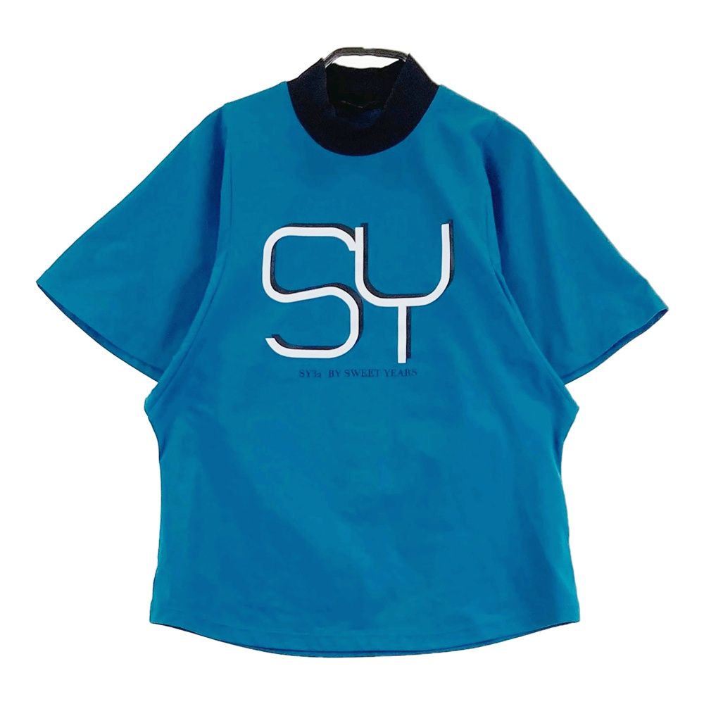 サイズ：L SY32 BY SWEET YEARS GOLF エスワイサーティトゥ 2024年モデル モックネック 半袖Tシャツ ブルー系 [240101703589] ゴルフウェア レディース ストスト