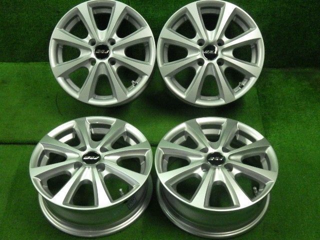 長期保管品　未使用　社外アルミ　BSJ製　14インチ　5J　+39　4穴　PCD100　ハブ54mm　4本セット　サクシード・　プロボックス等