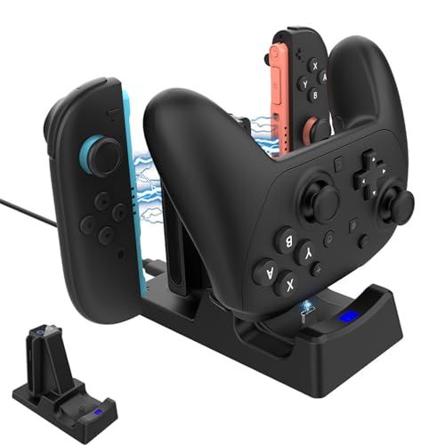 Switch 2 Joy Con用 充電スタンド【2026新登場-10 in 1】PhyiFlbey Switch & Switch 有機EL ジョイコン用 Switch 2 Pro用 コントローラー充電ドック6台同時充 電可能 省スペース 74e6dc4e