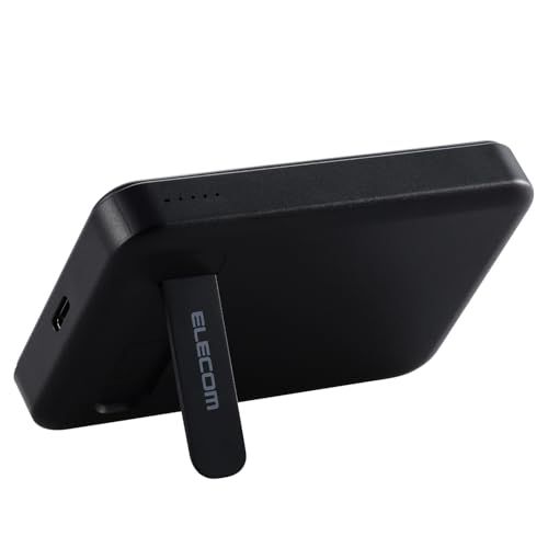 エレコム 5000mAh ワイヤレス マグネット対応 7.5W スタンド付き Type-C ケーブル別売り ブラック EC-C25BKe 2dccac3e