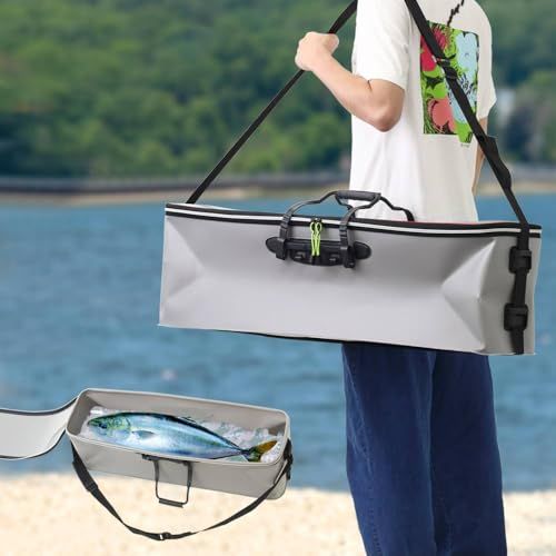 Bonarca クーラーバッグ 釣り 青物 【幅86cm バッカン 水溜め】 クーラーボックス 大型 大容量 防水 50L 釣り道具 釣り用品 竿 ロッド 収納 フィッシングクーラー 保冷力 最強 折り畳みe 769e4de9