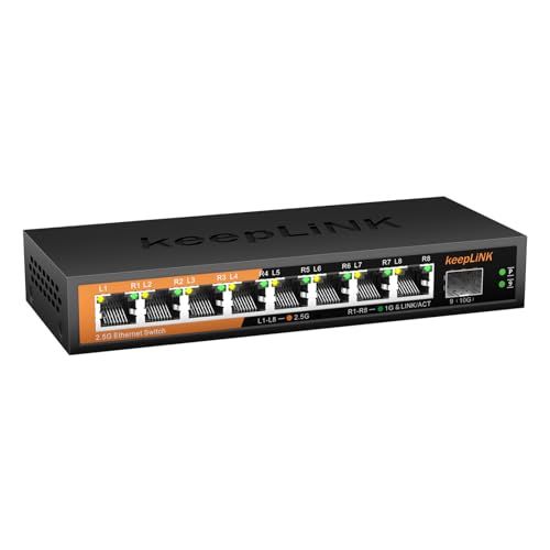 8ポート2.5Gbpsスイッチングハブ 10GbE SFP+ポート1基搭載 金属筐体 ファンレス 静音 設定不要 壁掛け可能e 8ff6f389