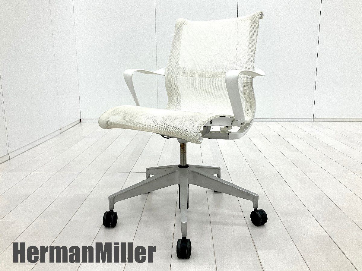 HermanMiller/ハーマンミラー■Setu / セトゥ アームチェア■ホワイト■ウレタンキャスター