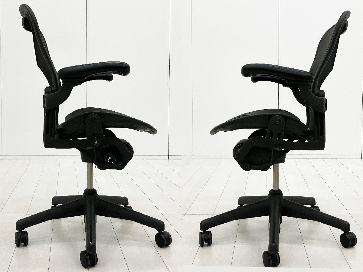 HermanMiller/ハーマンミラー■クラシックアーロンチェア Bタイプ■黒■スタンダード■可動肘■ランバー欠品