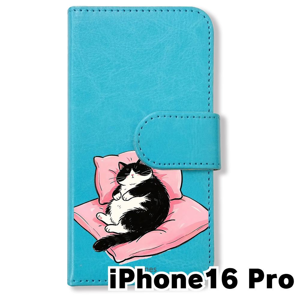 廃盤 猫が教えてくれたこと('16トルコ) Blu-ray 特製アウターケース付 新品未使用】 iPhone16 Pro 手帳型スマホ ケース (色：ブルー×くつろぐ