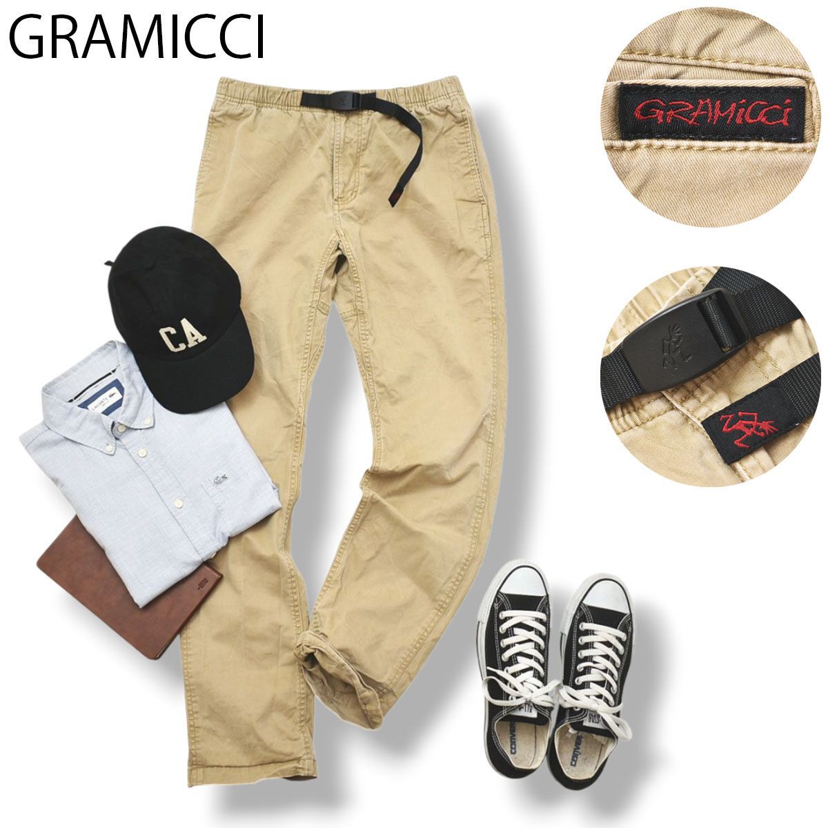 GRAMICCI グラミチ ウェビングベルト パンツ ブラックデニム Gramicci 