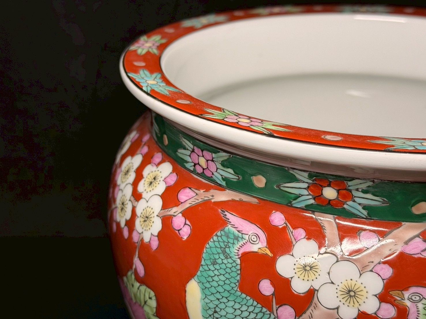 中国美術 陶板画 花鳥図 透かし彫り 木彫 古美術 H 68cm W 76cm 中国