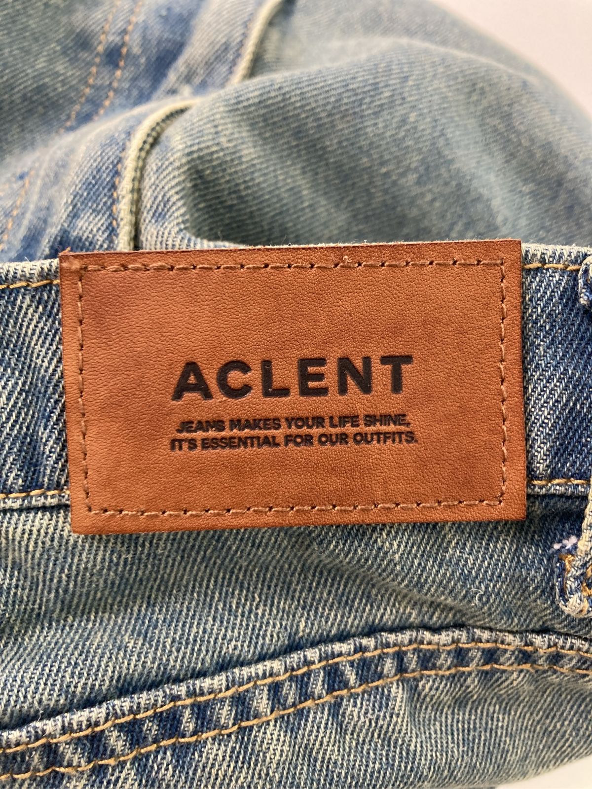 ACLENT アクレント デニムパンツ S ブルー フルレングス 無地 ブランド