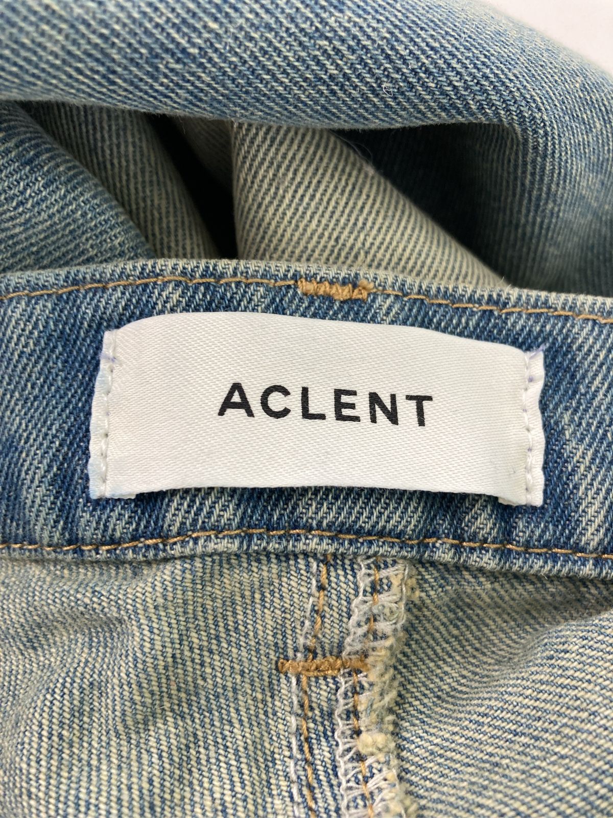 ACLENT アクレント デニムパンツ S ブルー フルレングス 無地 ブランド