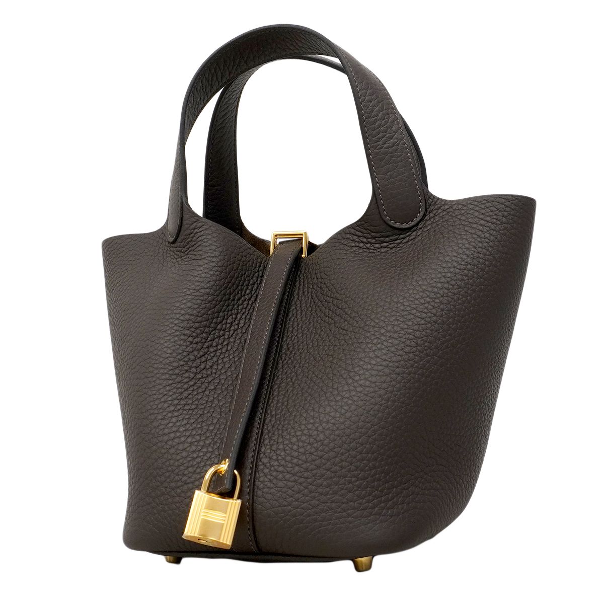 【6ee5048】エルメス ハンドバッグ ピコタンロックPM トリヨンクレマンス エベーヌ ゴールド金具 K刻印【中古】レディース