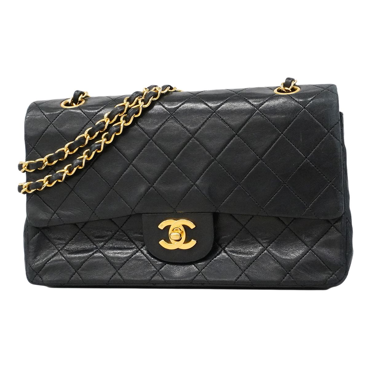 【6ee5338-h】シャネル ショルダーバッグ マトラッセ ラムスキン ブラック ゴールド金具【中古】レディース 263,939円