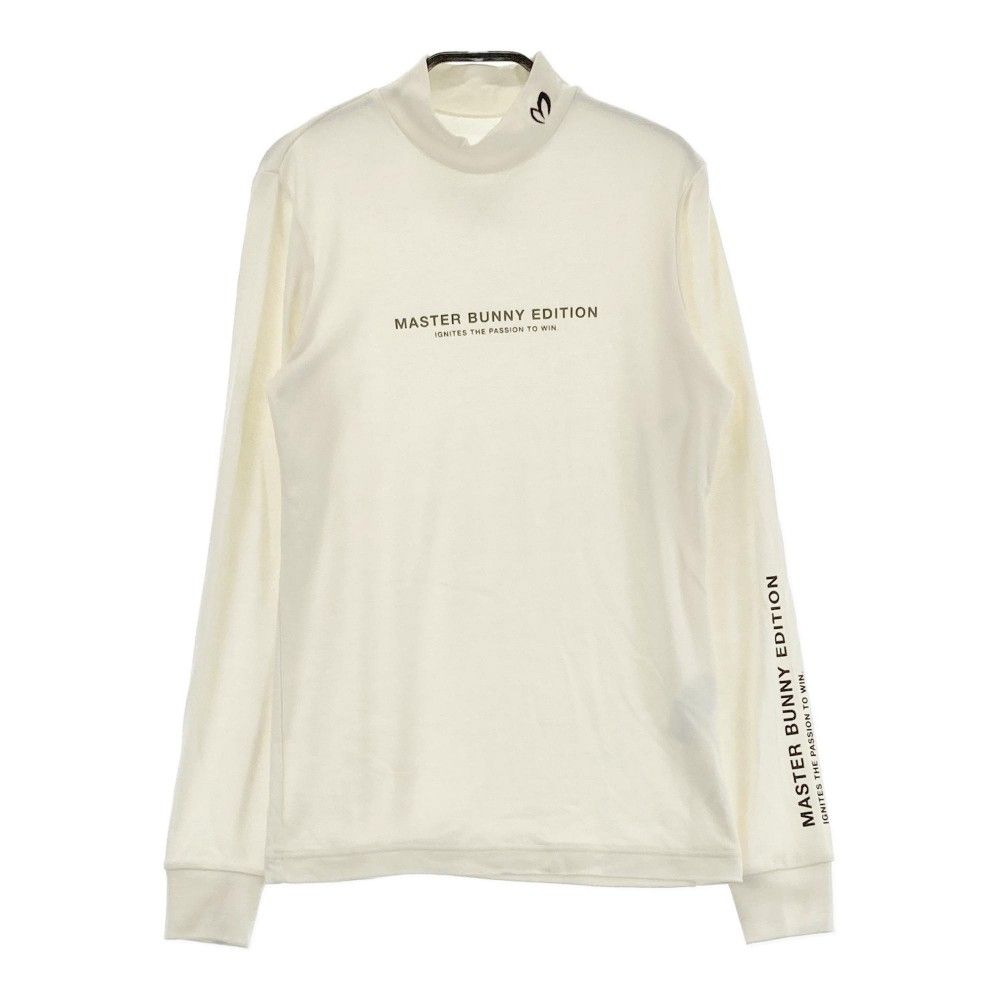 サイズ：1 MASTER BUNNY EDITION マスターバニーエディション 2024年モデル ハイネック 長袖Tシャツ ロゴプリント ホワイト系 [240101393793]# ゴルフウェア レディース ストスト