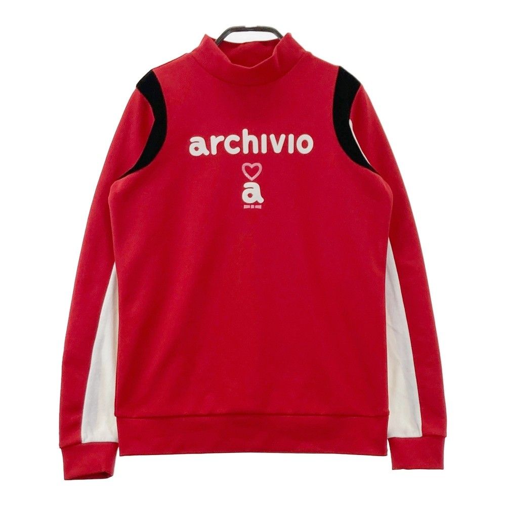 サイズ：36 ARCHIVIO アルチビオ モックネック長袖Tシャツ レッド系
