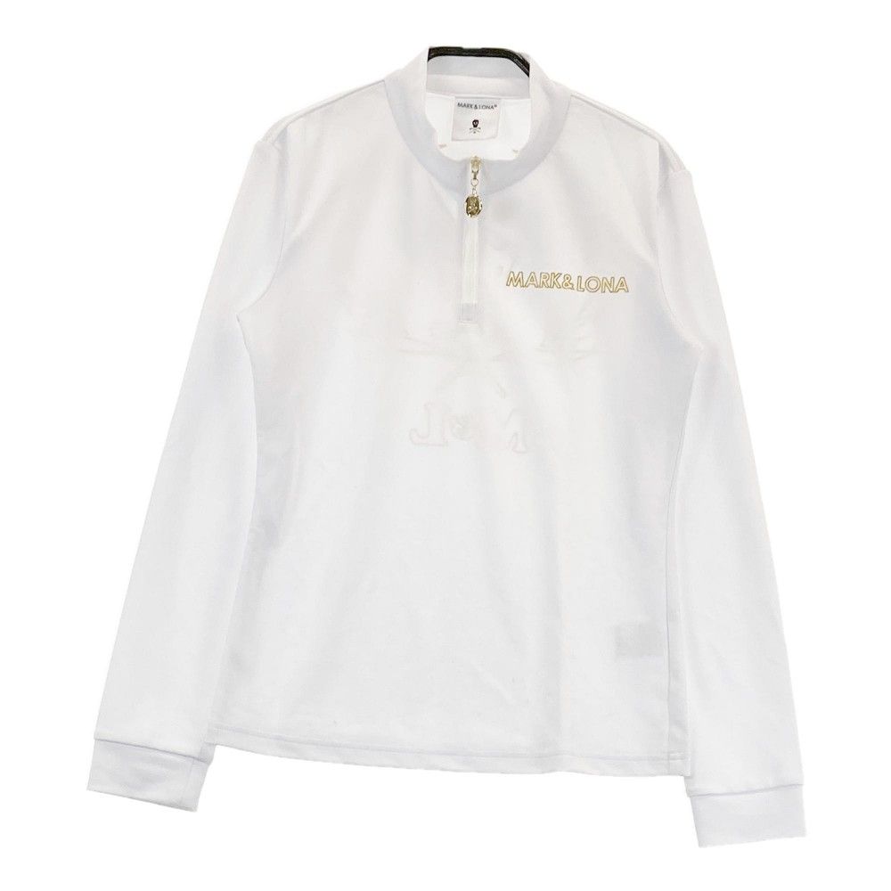 サイズ：38 MARK&LONA マークアンドロナ ハーフジップ 長袖Tシャツ ホワイト系 [240101412731] ゴルフウェア レディース ストスト