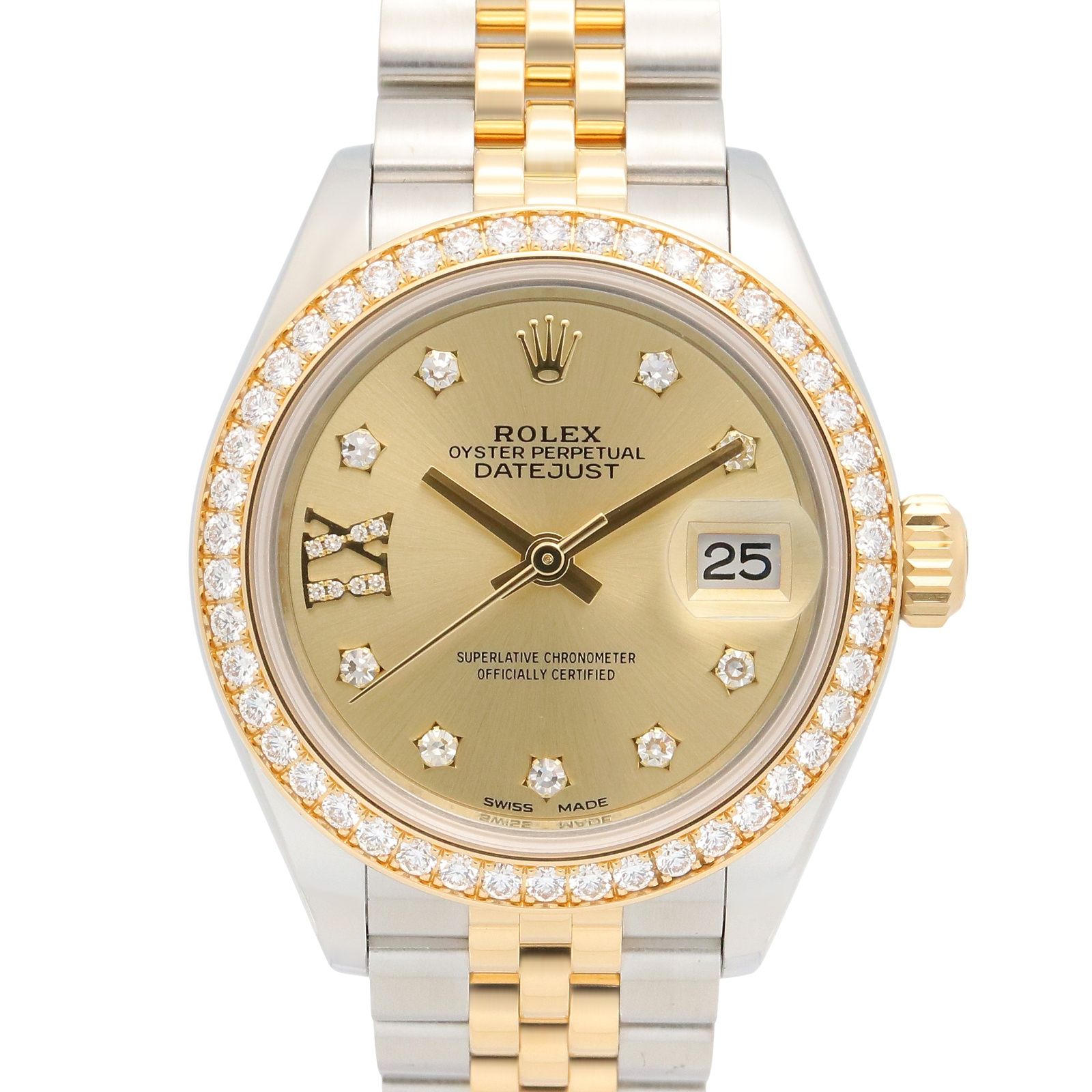 ロレックス ROLEX 腕時計 デイトジャスト IXダイヤ/ダイヤベゼル ランダム番 279383RBR CH K18（イエローゴールド） ステンレススチール デイトジャスト IXダイヤ/ダイヤベゼル ランダム番