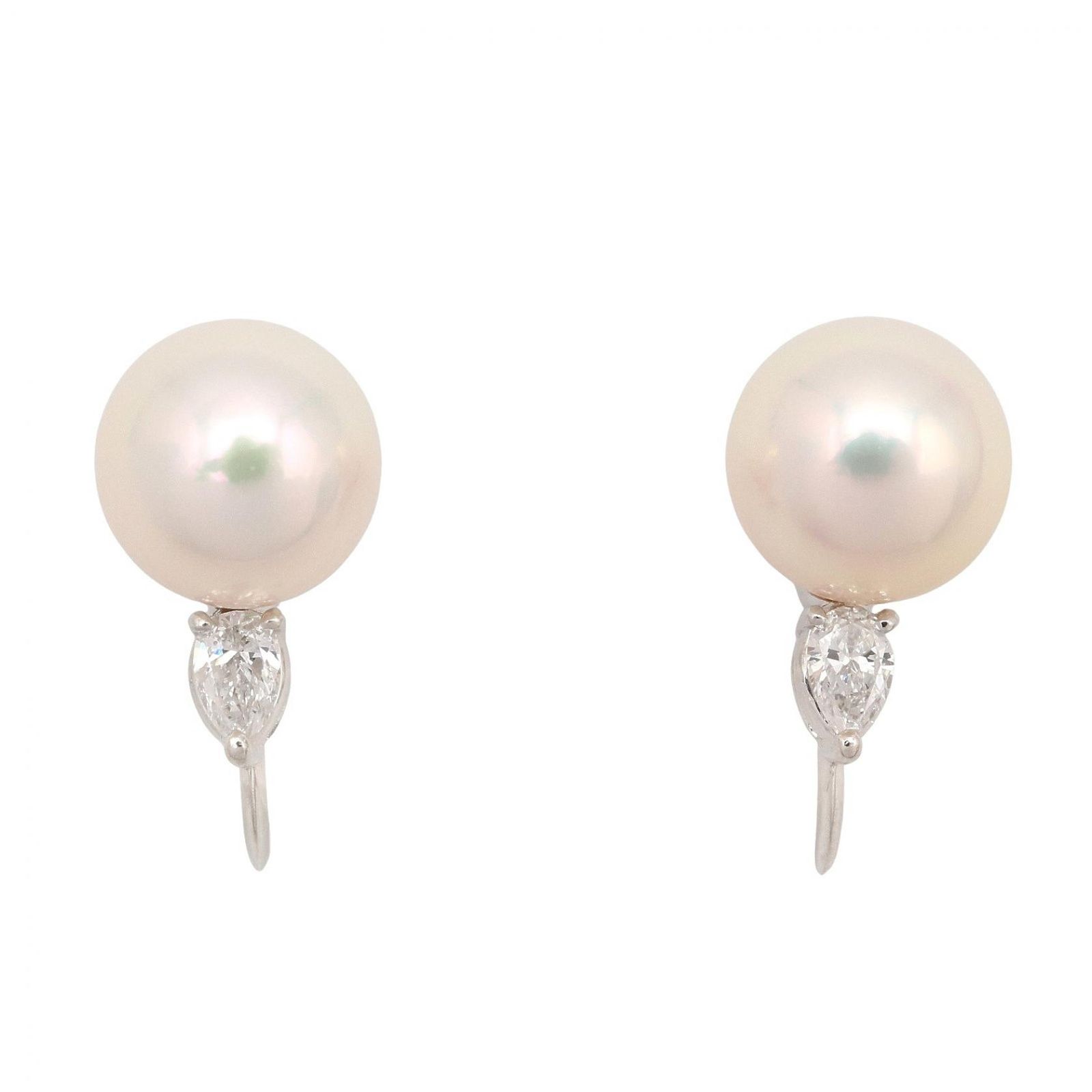 ジュエリー JEWELRY イヤリング パール ダイヤ イヤリング ﾊﾟｰﾙ 5.0g Pt900プラチナ ダイヤモンド パール イヤリング レディース Used A