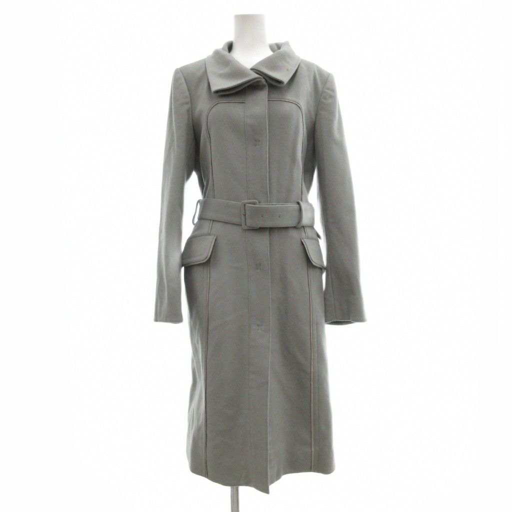 ヴィヴィアンタム VIVIENNE TAM 美品 トレンチコート ロングコート カシミヤ混 2 グレー 長袖 襟付き ベルト付き /MG ■ECD004