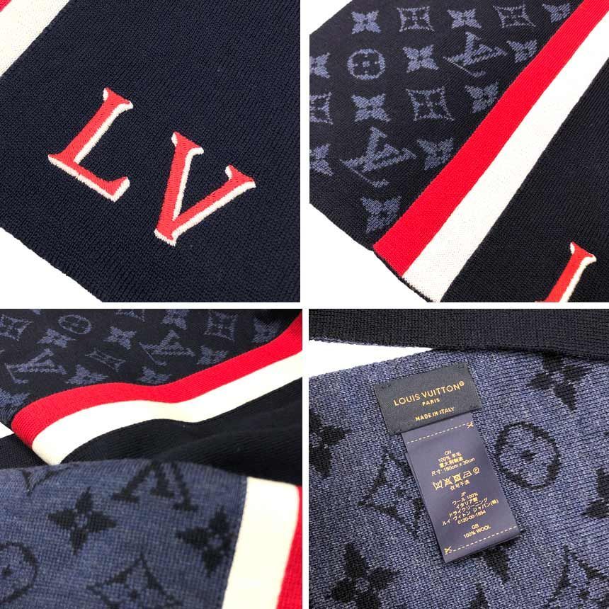 ルイヴィトンマフラー LOUIS VUITTON マフラー ウール 100 モノグラム