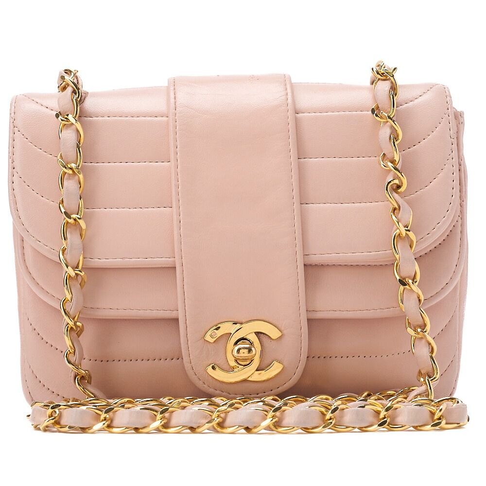 CHANEL シャネル　ラムスキン　マドモアゼル　ビコローレ　チェーンショルダー　ピンク　G金具　レディース【中古】【送料無料】