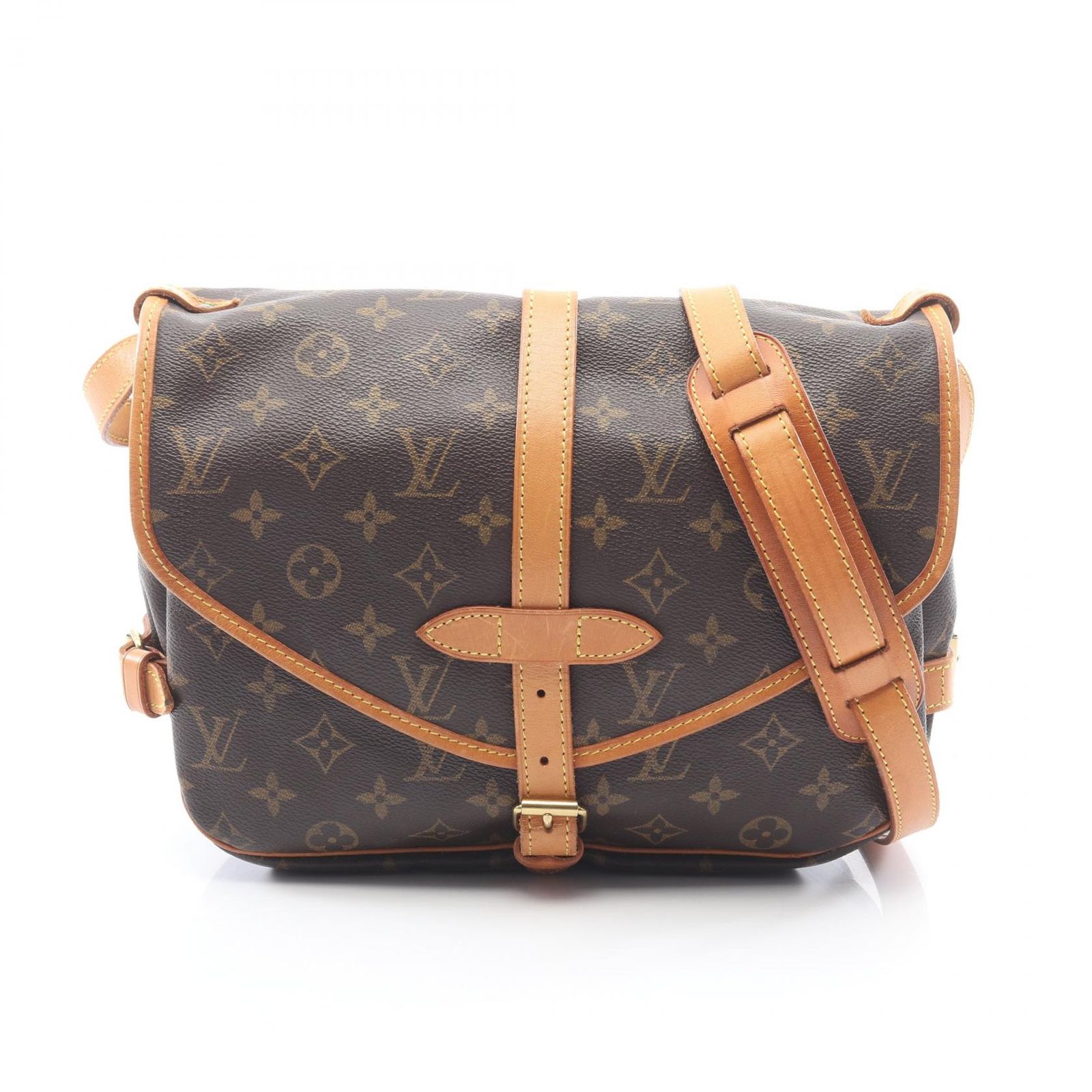 ルイ・ヴィトン LOUIS VUITTON ショルダーバッグ ソミュール30 M42256 PVCコーティングキャンバス レザー ソミュール30 レディース Used B