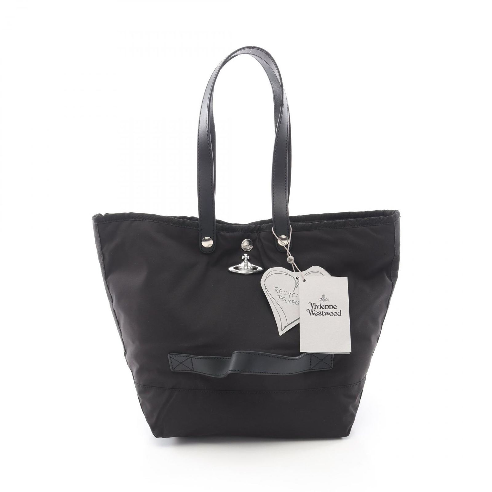 ヴィヴィアンウエストウッド Vivienne Westwood トートバッグ 4205007NUW019EN403 ブラック/シルバー キャンバス レザー トートバッグ レディース 新品
