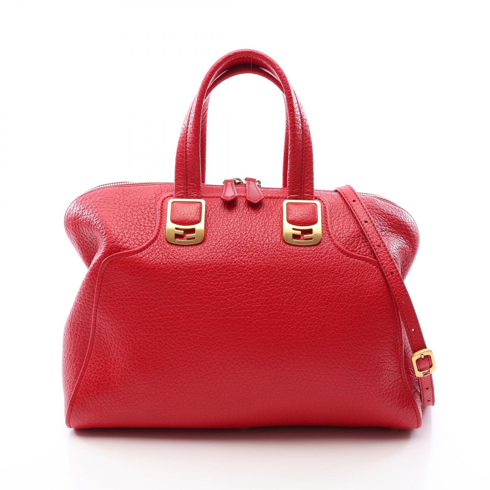 フェンディ FENDI ハンドバッグ カメレオン 2WAY 8BL110 レッド レザー 