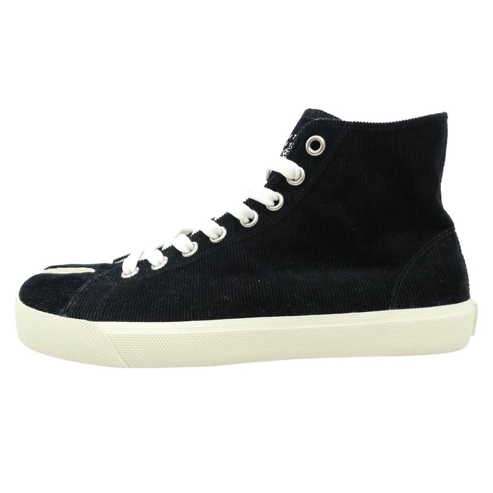 MAISON MARGIELA メゾンマルジェラ S58WS0111 Tabi High 足袋 タビ コーデュロイ ハイカット スニーカー ブラック系 39【中古】